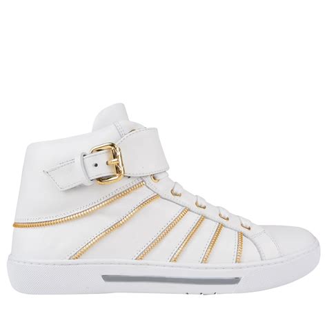 versace chain trainers|Versace zipped high top sneakers.